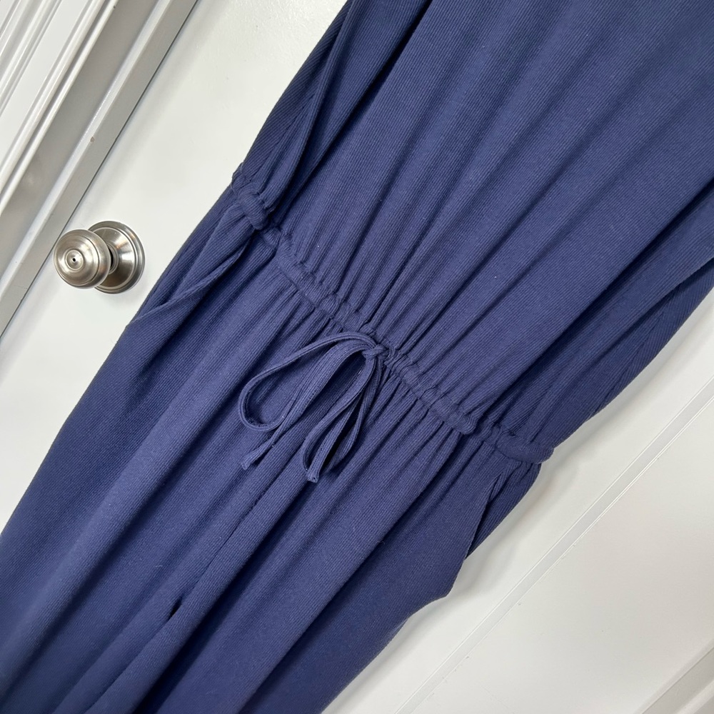 Torrid Navy Ribbed Mock Neck Drawing Jumpsuit - Picture 4 of 10